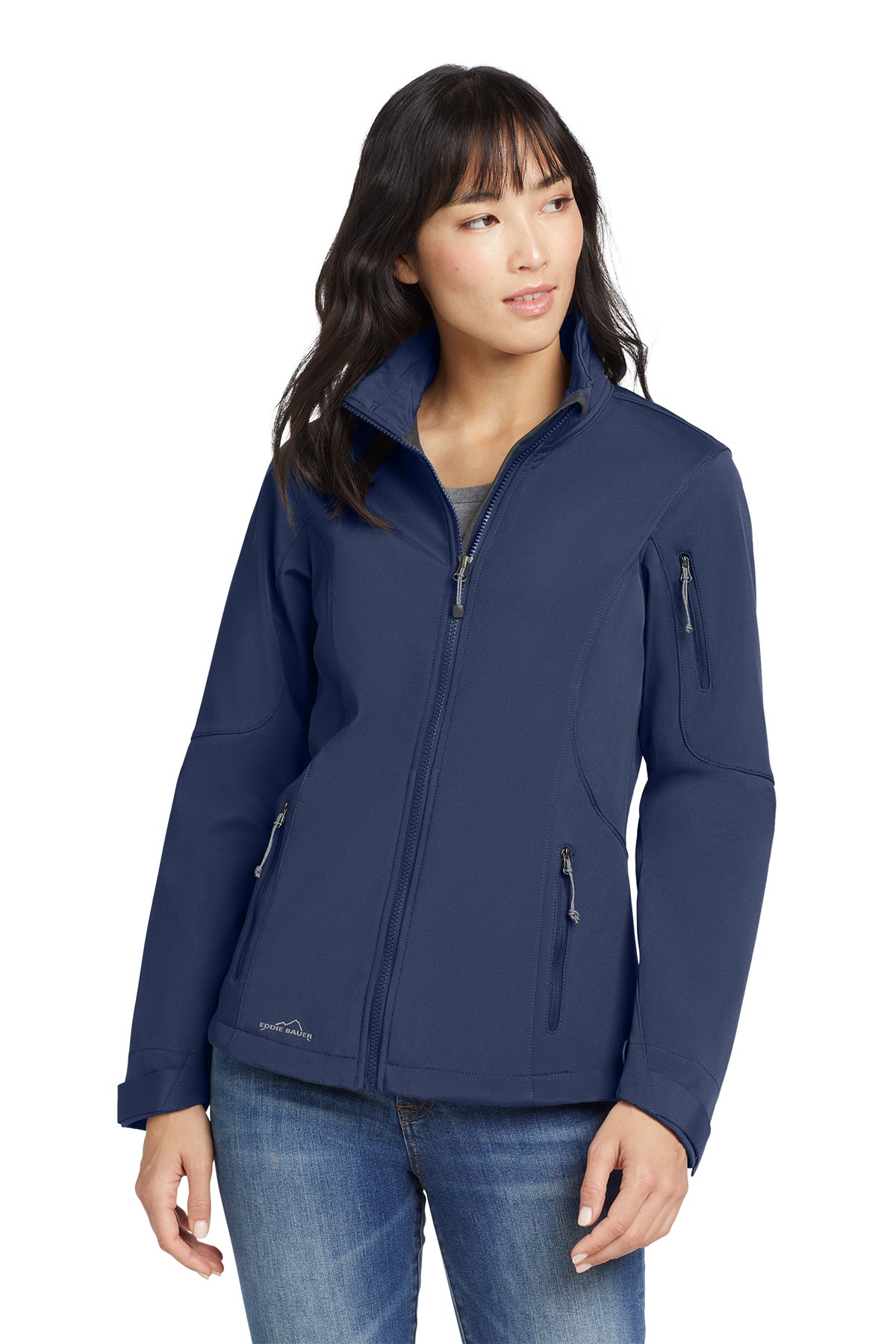 Eddie Bauer Women's Soft Shell Jacket in River Blue Navy, style EB531