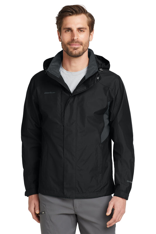 Eddie Bauer Rain Jacket in Black/ Steel Grey, style EB550