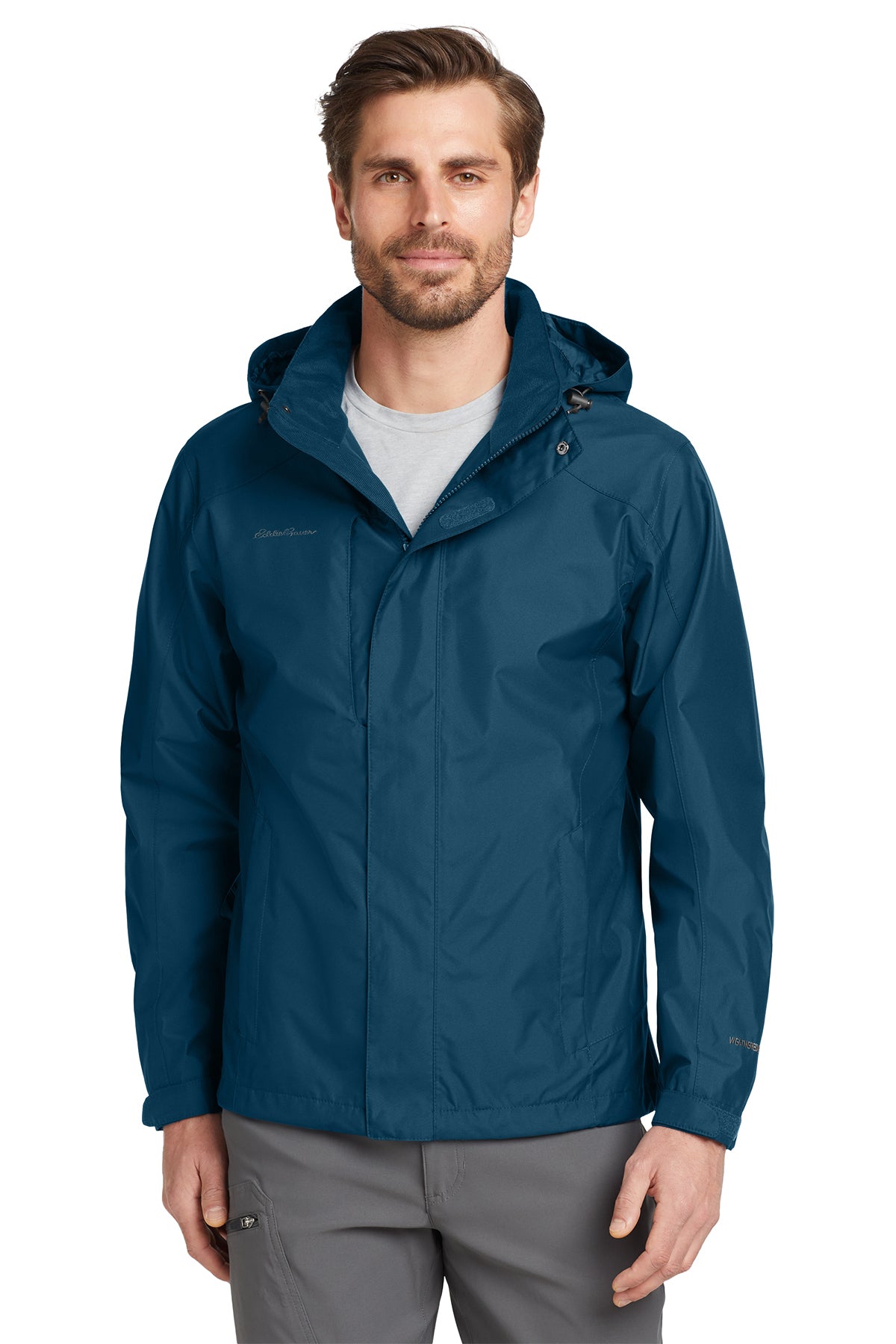 Eddie Bauer Rain Jacket in Deep Sea Blue, style EB550