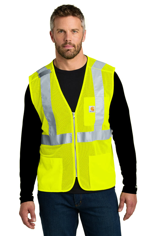 Carhartt® ANSI Class 2 Mesh Zip-Front Vest in Brite Lime, style CT106171