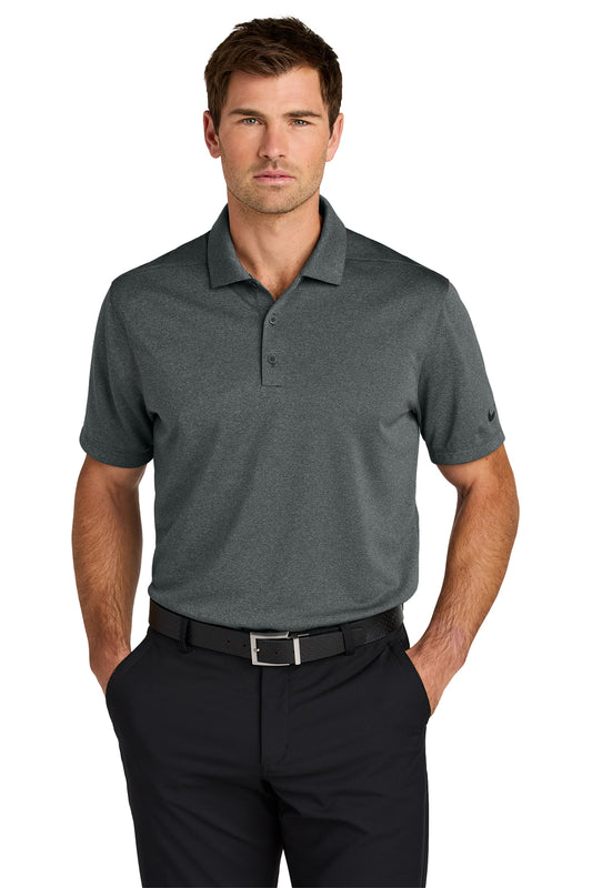 Nike Dri-FIT Smooth Heather Polo in Anthracite Heather, style NKFQ4794