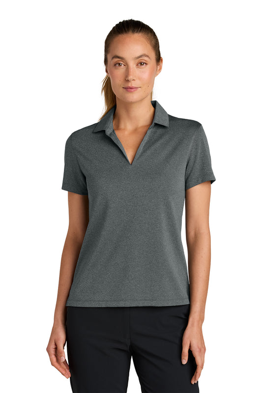 Nike Women’s Dri-FIT Smooth Heather Polo in Anthracite Heather, style NKFQ4793