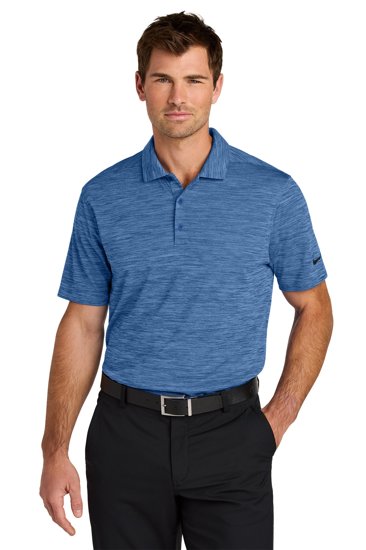 Nike Dri-FIT Striated Polo in Game Royal, style NKFQ4792