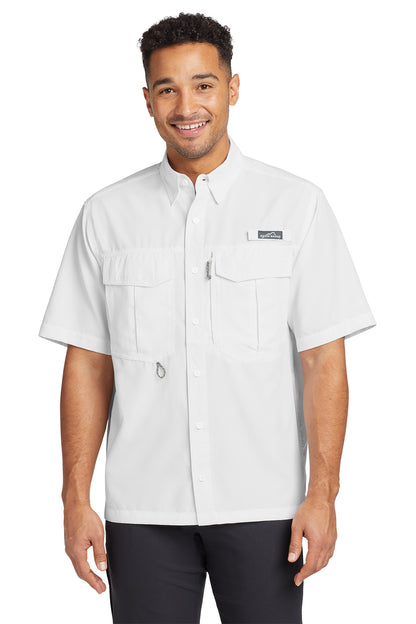 Eddie Bauer Short Sleeve Performance Fishing Shirt in White, style EB602