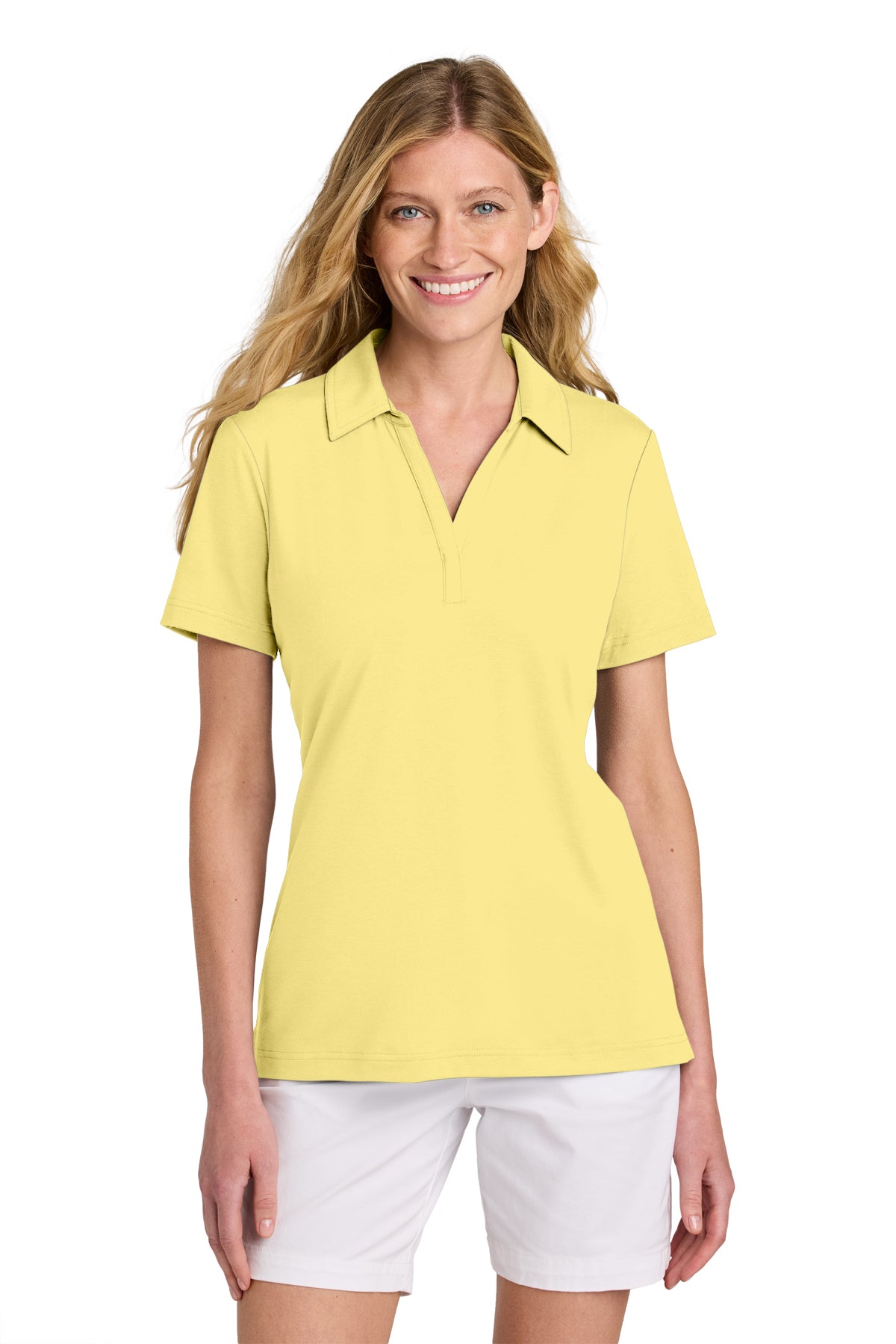 TravisMathew Women’s Glenview Solid Polo in Pale Yellow, style TM1LF071