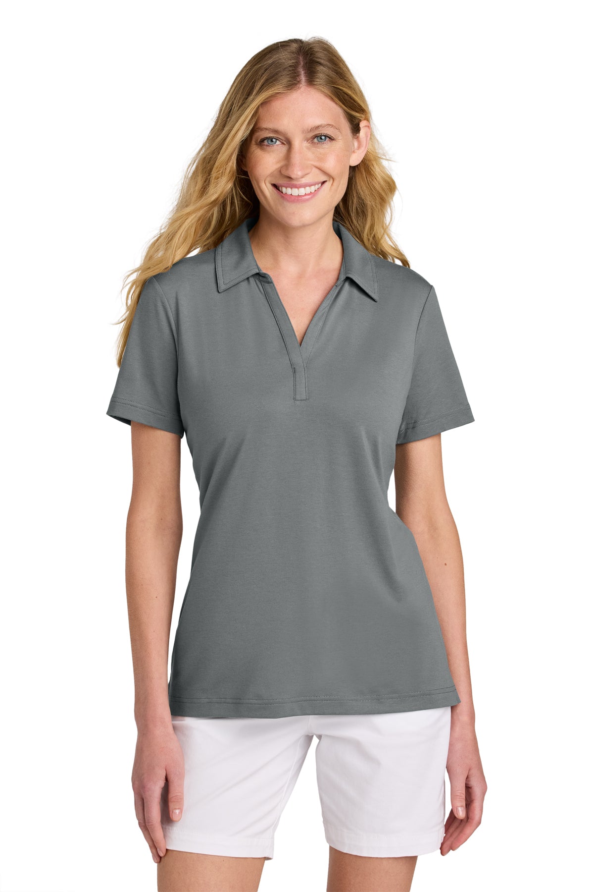 TravisMathew Women’s Glenview Solid Polo in Quiet Shade Grey, style TM1LF071