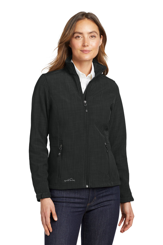 Eddie Bauer Women's Shaded Crosshatch Soft Shell Jacket in Black, style EB533