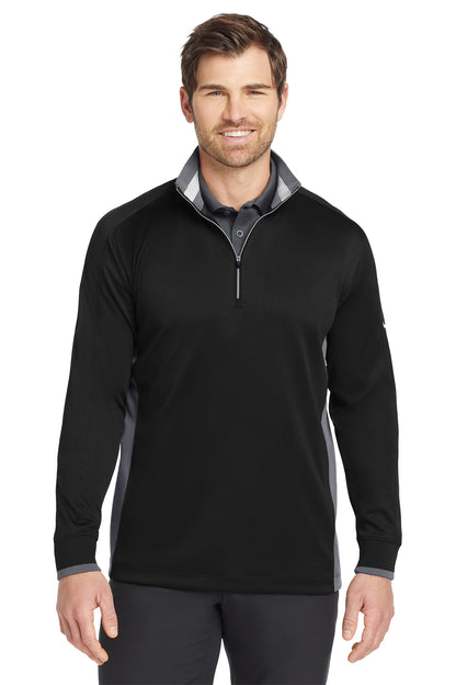 Nike Dri-FIT 1/2-Zip Cover-Up in Black/ Dark Grey/ White, style 578673