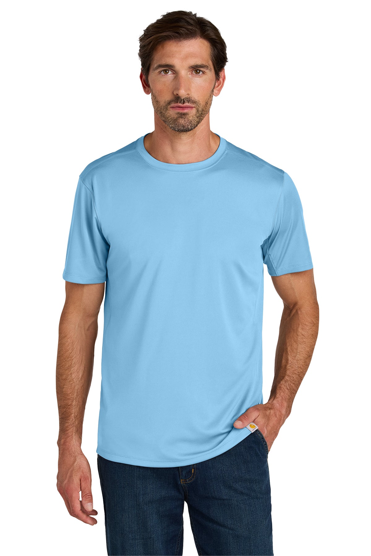 Carhartt® Force Sun Defender Short Sleeve T-Shirt in Fresh Water Blue, style CT106868