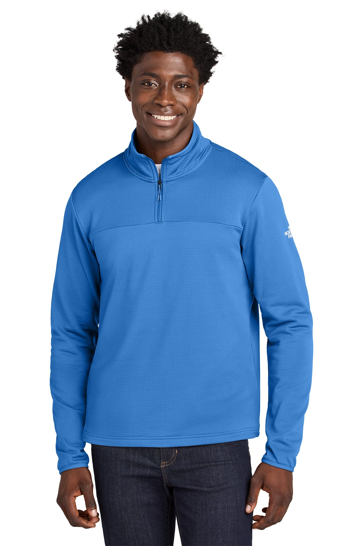 The North Face Aim 1/4-Zip Fleece in Marina Blue, style NF0A8ENJ