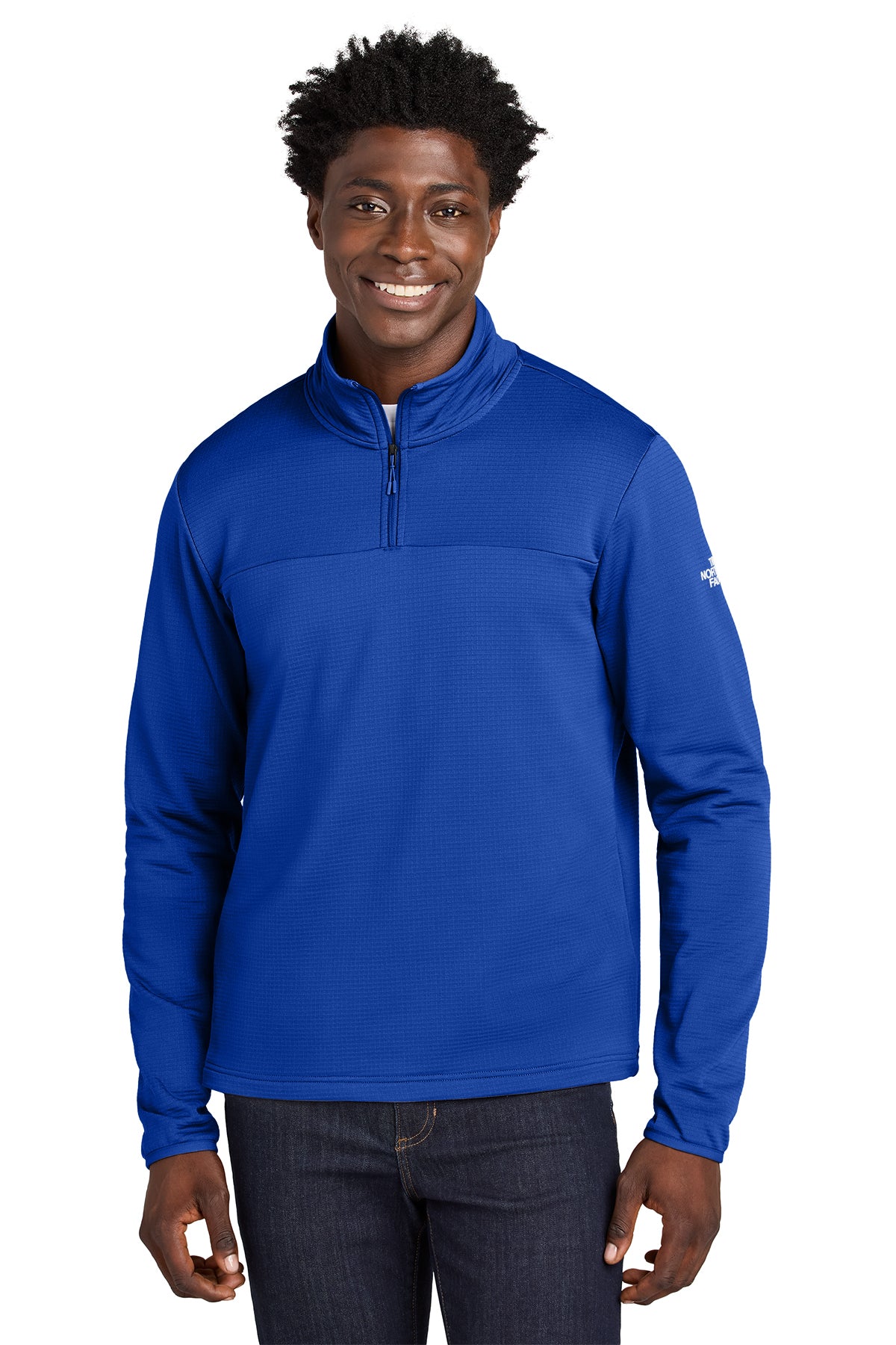 The North Face Aim 1/4-Zip Fleece in TNF Blue, style NF0A8ENJ