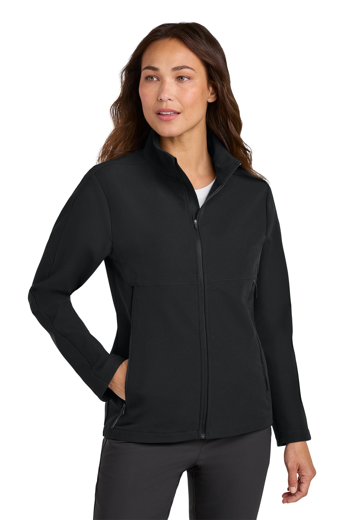 Nike Women’s Full-Zip Soft Shell Jacket in Black, style NKHM7937