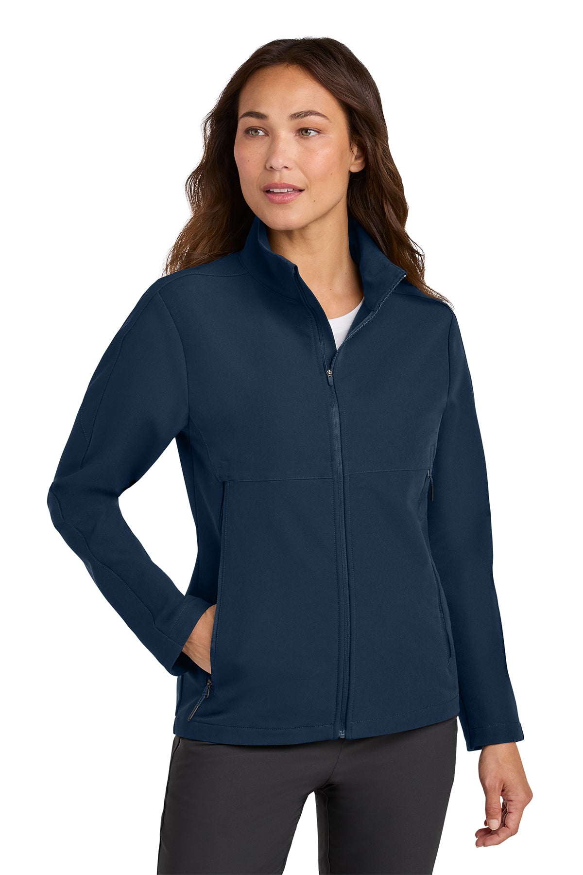 Nike Women’s Full-Zip Soft Shell Jacket in Navy, style NKHM7937