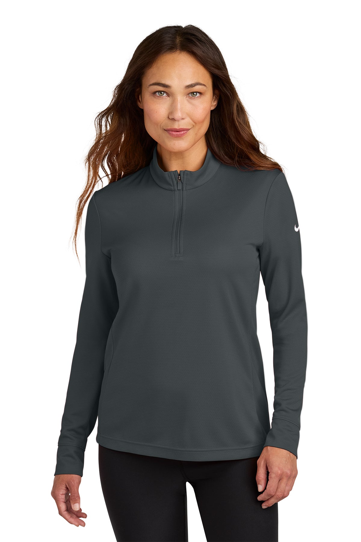 Nike Women’s Essential 1/2-Zip Cover-Up in Anthracite, style NKHM7969