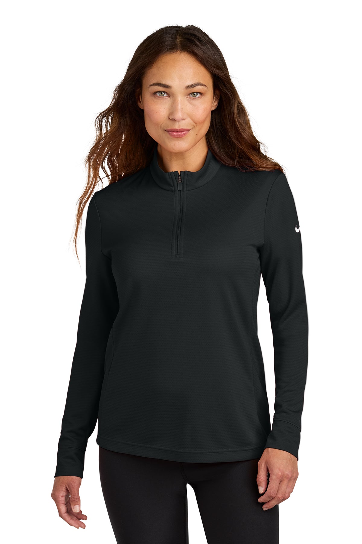 Nike Women’s Essential 1/2-Zip Cover-Up in Black, style NKHM7969