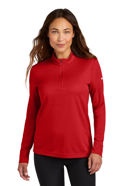 Nike Women’s Essential 1/2-Zip Cover-Up in University Red, style NKHM7969