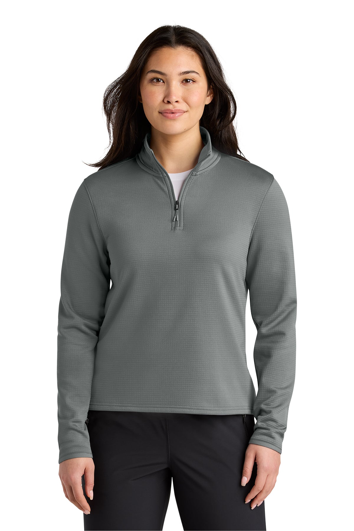 The North Face Women’s Aim 1/4-Zip Fleece in Smoked Pearl Grey, style NF0A8FQK