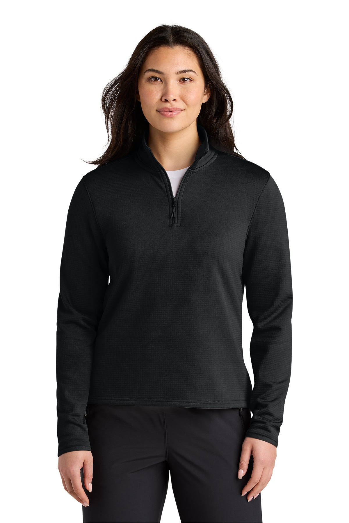 The North Face Women’s Aim 1/4-Zip Fleece in TNF Black, style NF0A8FQK