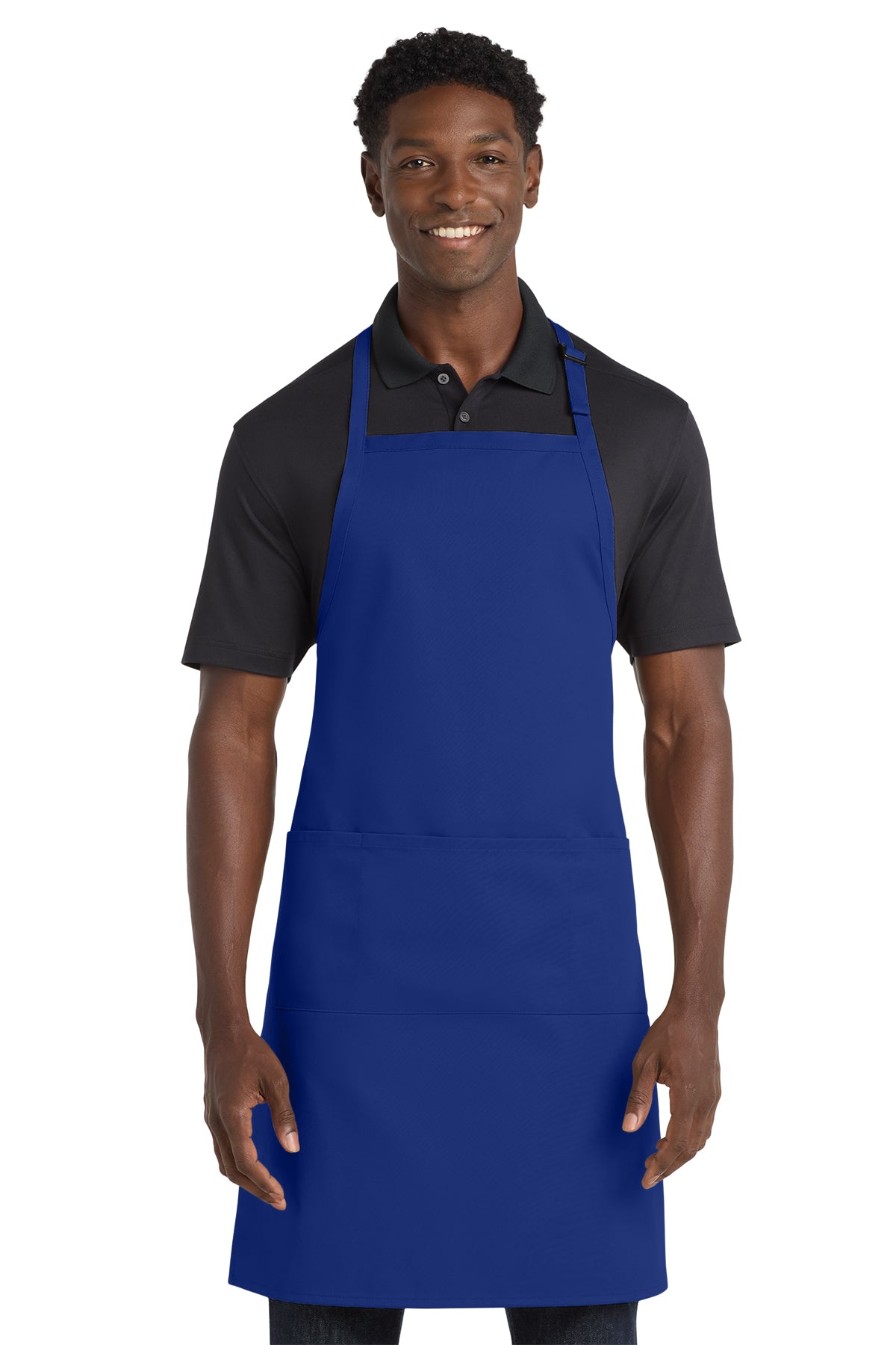 Port Authority Easy Care Extra Long Bib Apron with Stain Release in royal