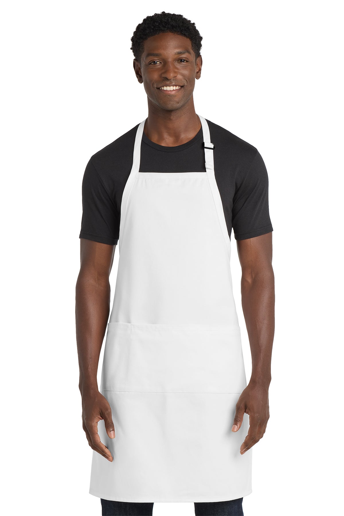 Port Authority Easy Care Extra Long Bib Apron with Stain Release in white