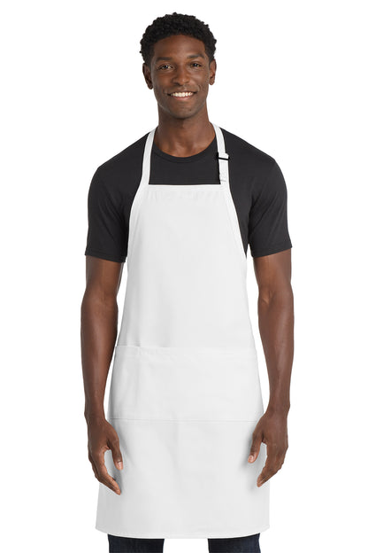 Port Authority Easy Care Extra Long Bib Apron with Stain Release in white