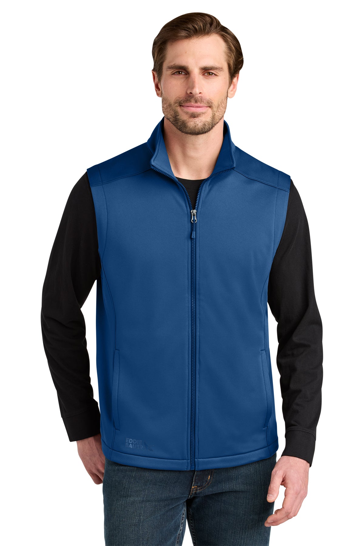 Eddie Bauer Smooth Mid Layer Fleece Vest in Cobalt Blue, style EB2560