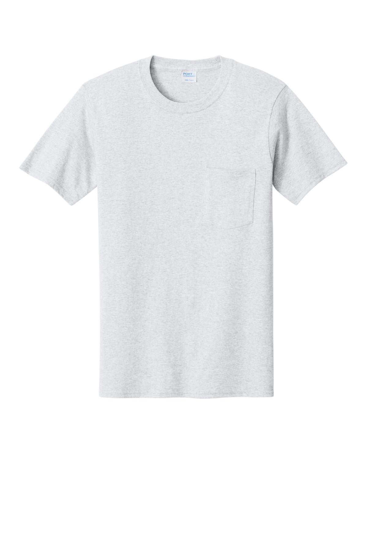 Port & Company Core Cotton Pocket Tee PC54P in Ash