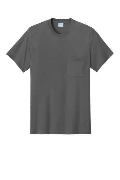 Port & Company Core Cotton Pocket Tee PC54P in Charcoal
