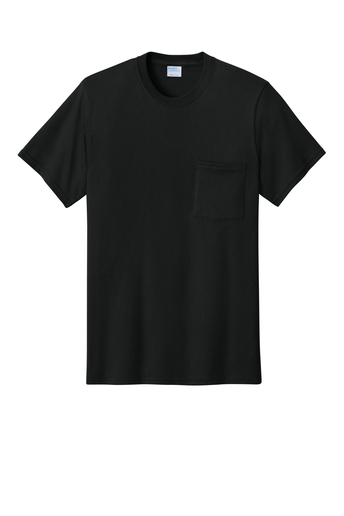 Port & Company Core Cotton Pocket Tee PC54P in Jet Black