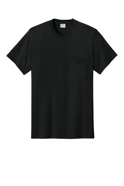 Port & Company Core Cotton Pocket Tee PC54P in Jet Black
