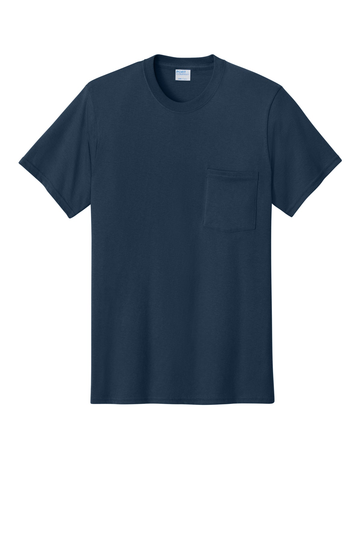 Port & Company Core Cotton Pocket Tee PC54P in Navy