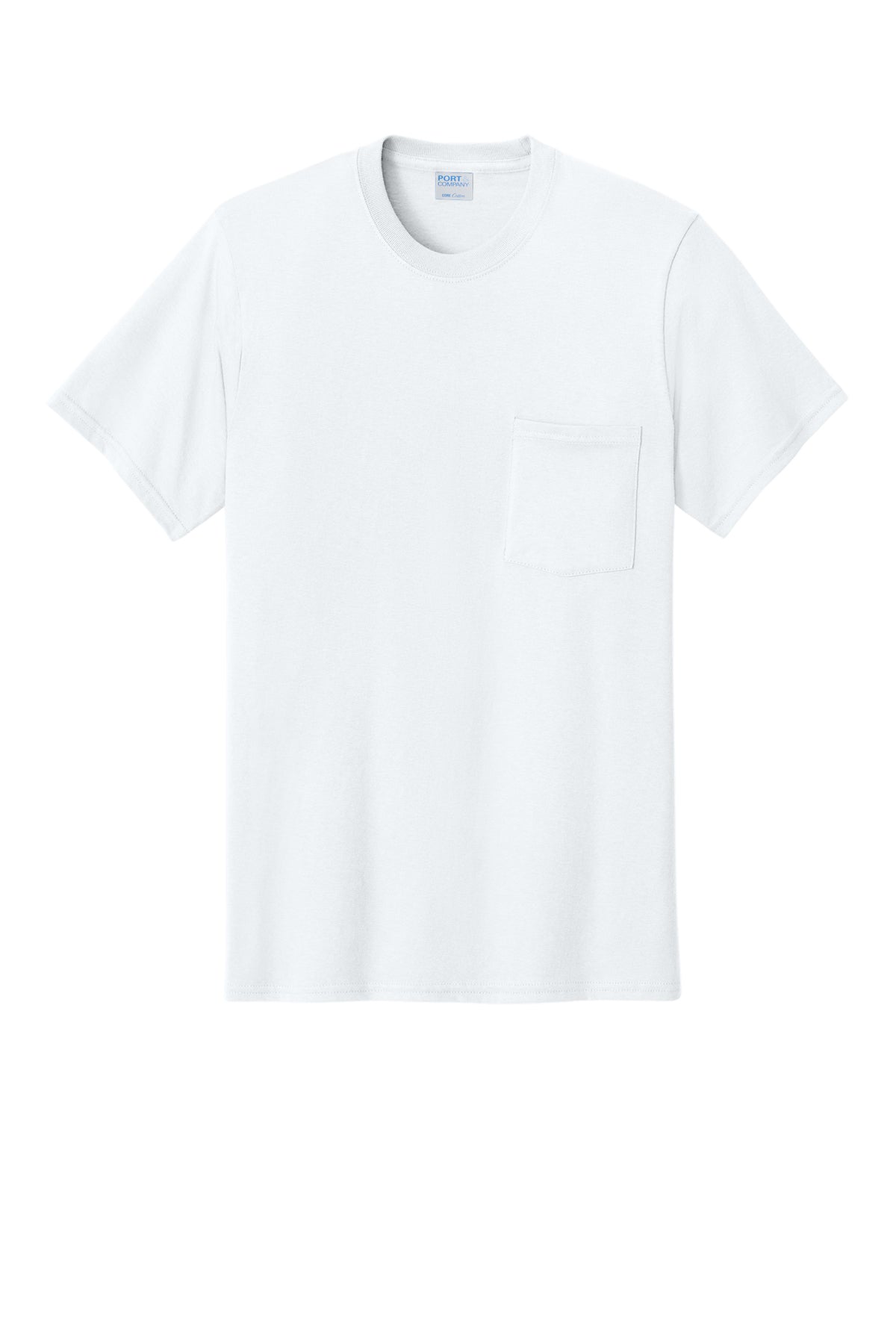 Port & Company Core Cotton Pocket Tee PC54P in White
