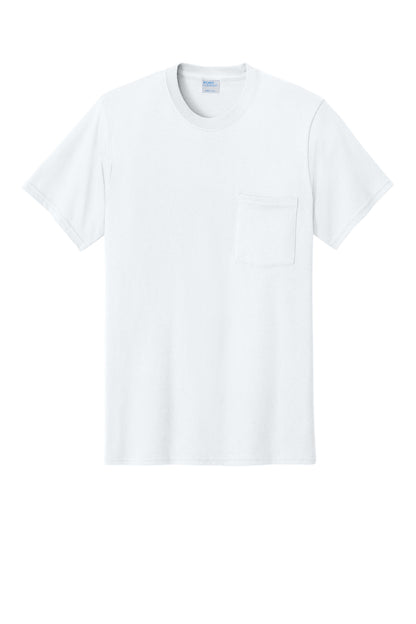 Port & Company Core Cotton Pocket Tee PC54P in White