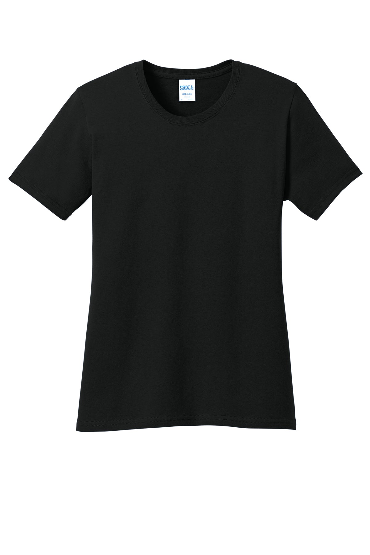 Port & Company Women's Core Cotton Tee LPC54 in Jet Black