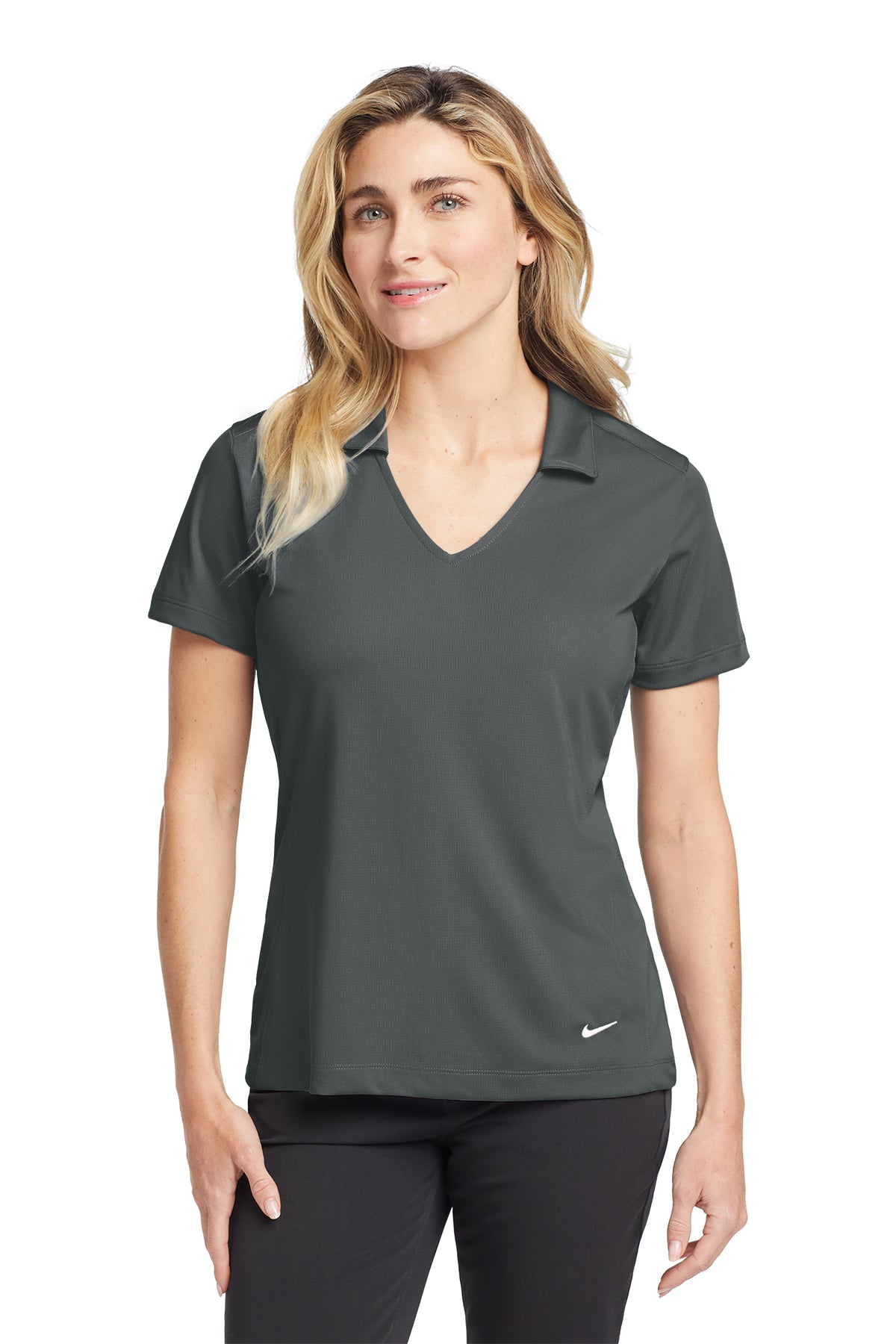 Nike Women's Dri-FIT Vertical Mesh Polo in Anthracite, style 637165