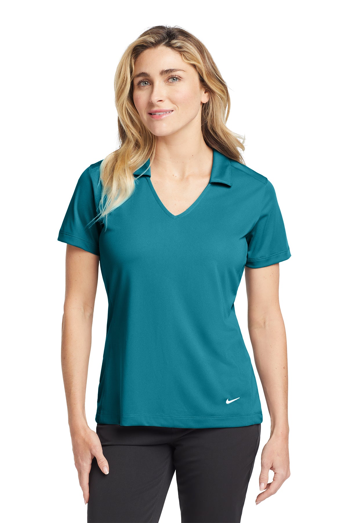 Nike Women's Dri-FIT Vertical Mesh Polo in Blustery, style 637165