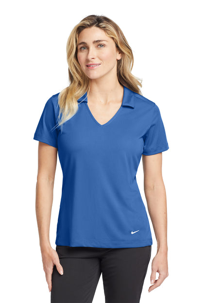 Nike Women's Dri-FIT Vertical Mesh Polo in Gym Blue, style 637165