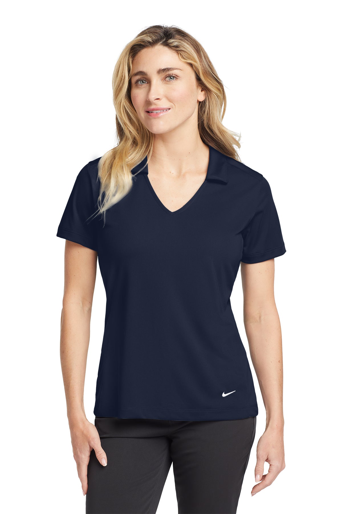Nike Women's Dri-FIT Vertical Mesh Polo in Marine, style 637165