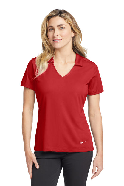 Nike Women's Dri-FIT Vertical Mesh Polo in University Red, style 637165