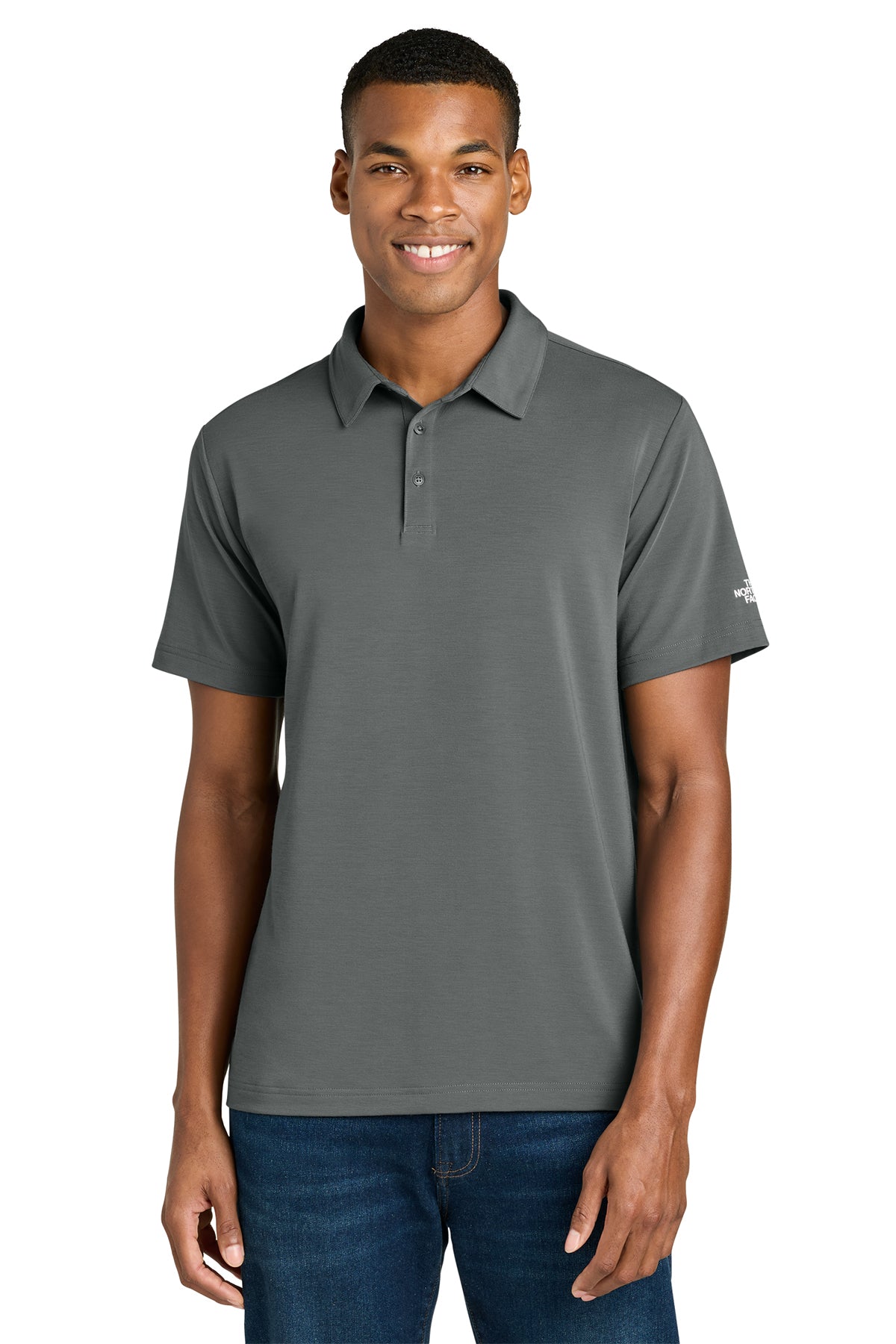 The North Face Canyon Crest Polo in Smoked Pearl Grey, style NF0A8GE0