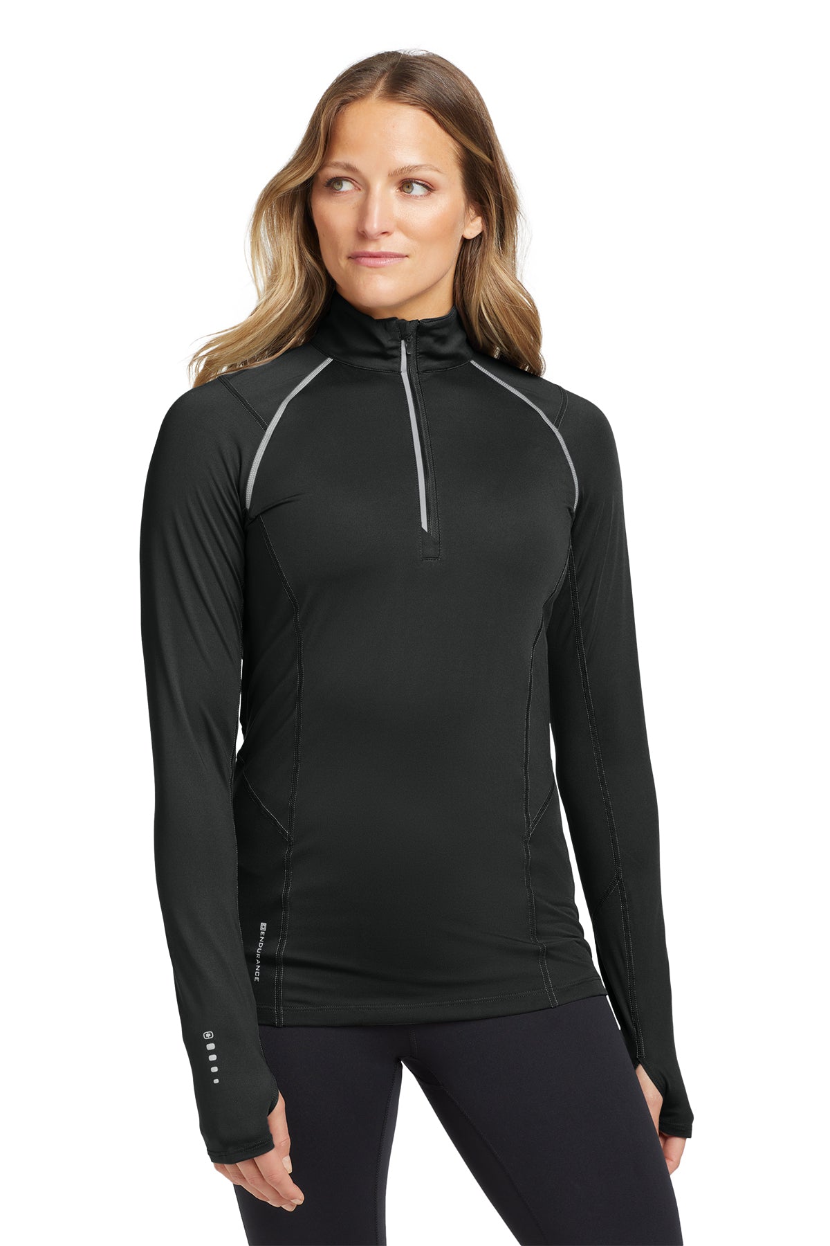OGIO Women's Nexus 1/4-Zip Pullover in Blacktop, style LOE335