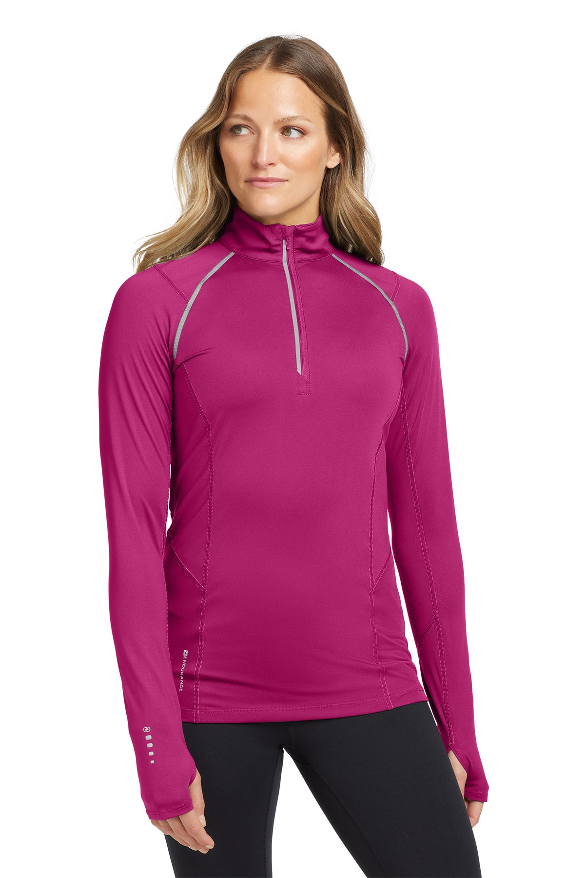 OGIO Women's Nexus 1/4-Zip Pullover in Flush Pink, style LOE335