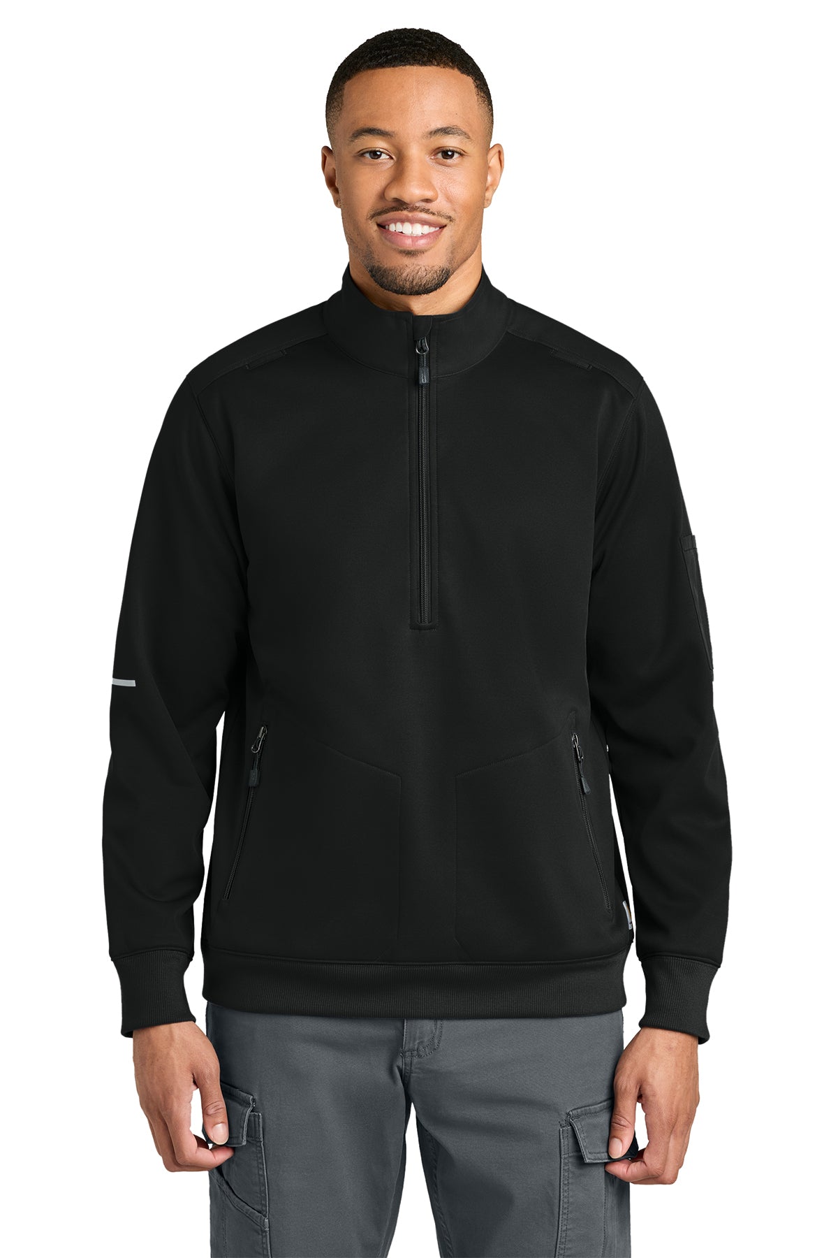 Carhartt® FLD & RSCU 1/2-Zip Mid-Layer in Black, style CTC86912