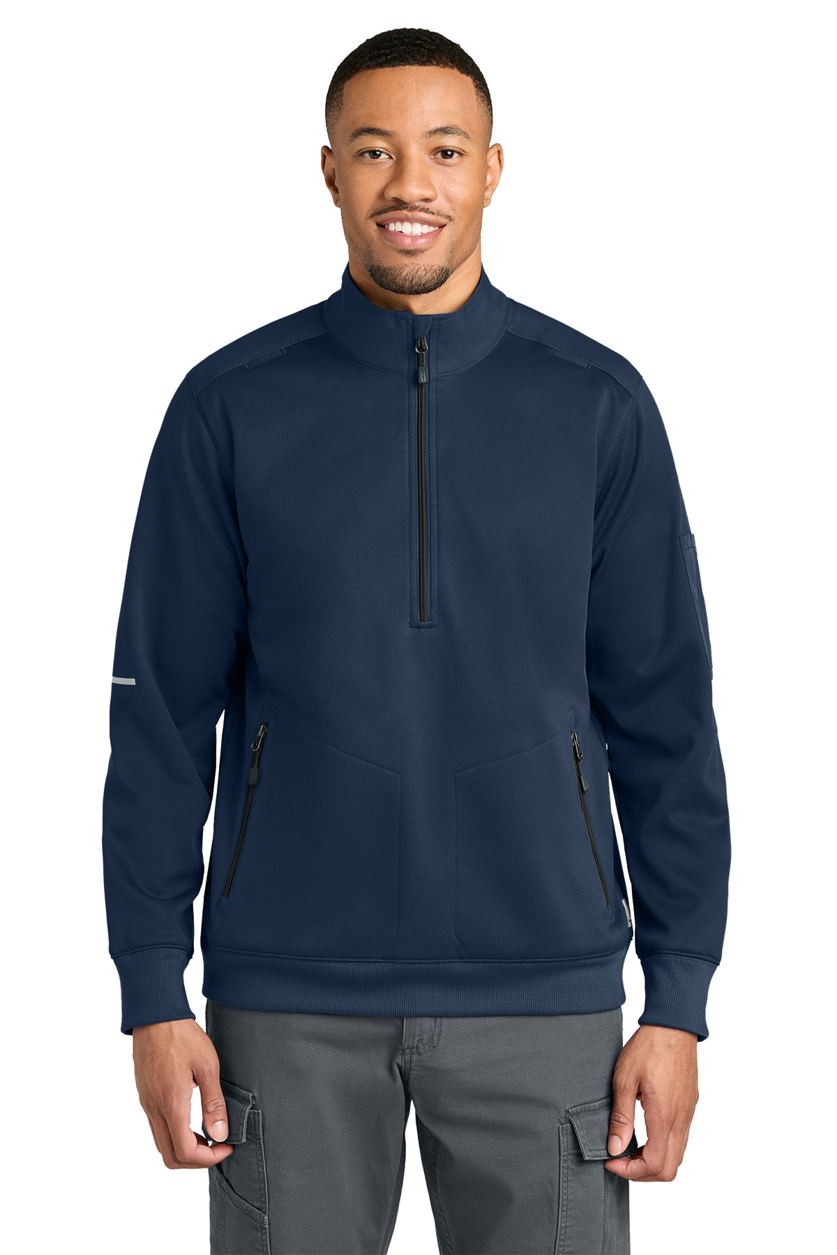 Carhartt® FLD & RSCU 1/2-Zip Mid-Layer in Dark Navy, style CTC86912