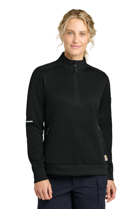 Carhartt® Women’s FLD & RSCU 1/2-Zip Mid-Layer in Black, style CTC82912