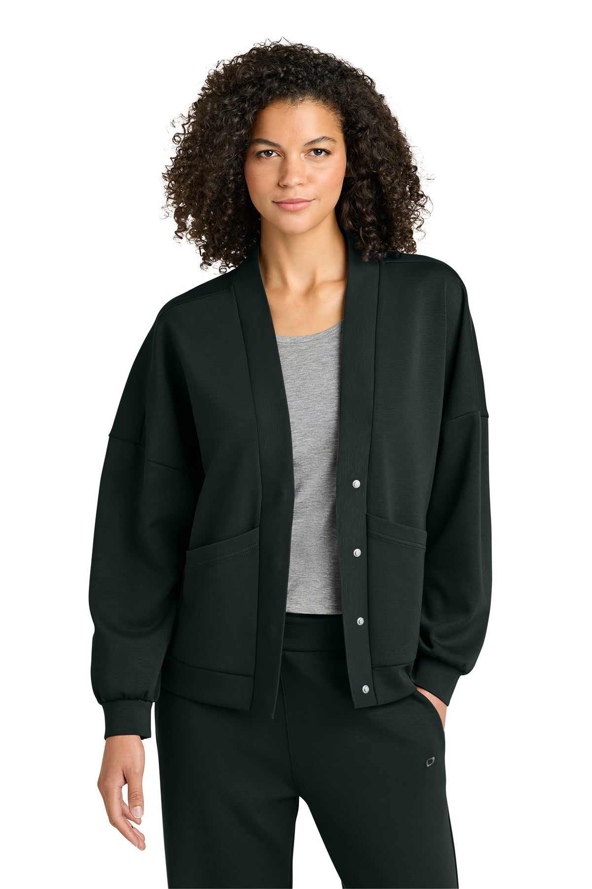 OGIO Women’s Transcend Cardigan in Blacktop, style LOG862