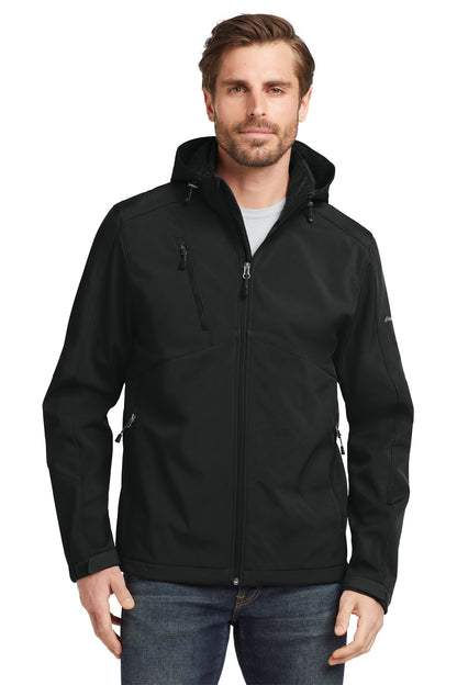 Eddie Bauer Hooded Soft Shell Parka in Black, style EB536