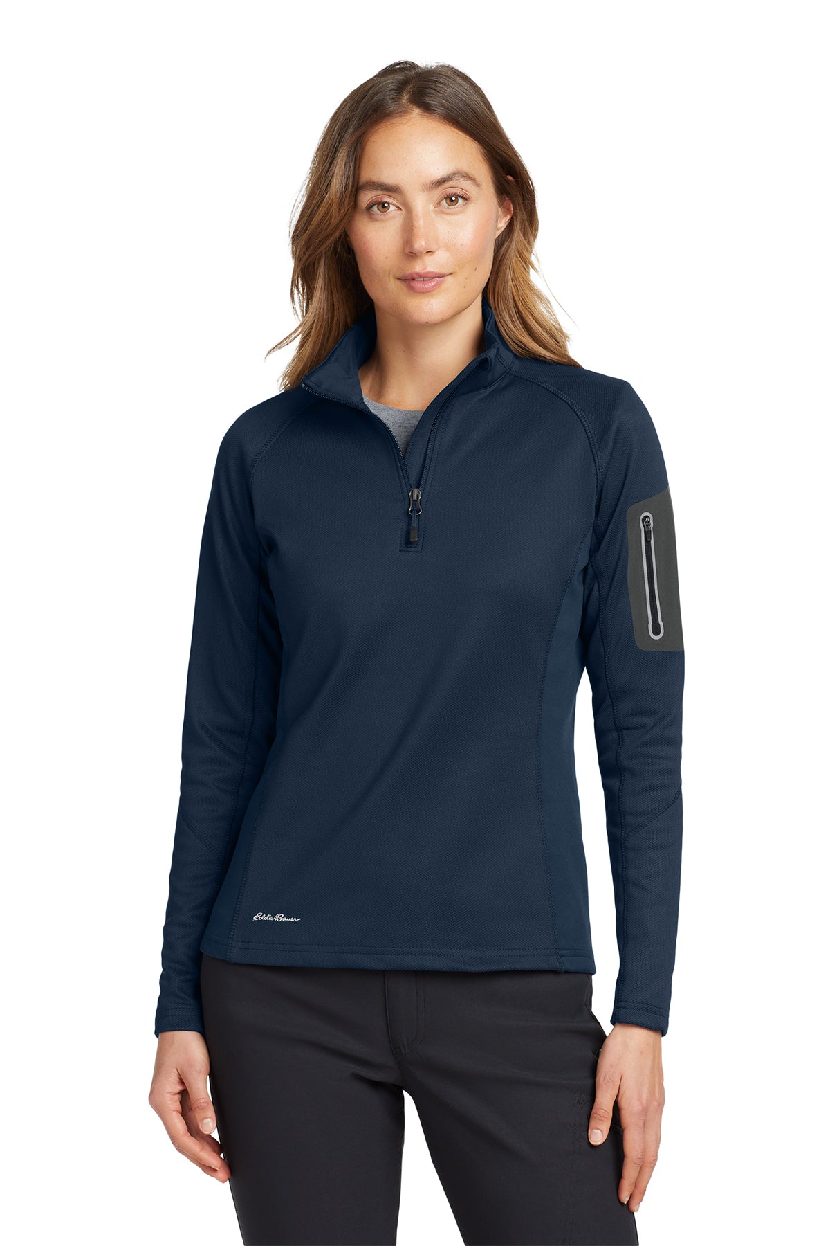 Eddie Bauer Women's 1/2-Zip Performance Fleece in River Blue Navy, style EB235