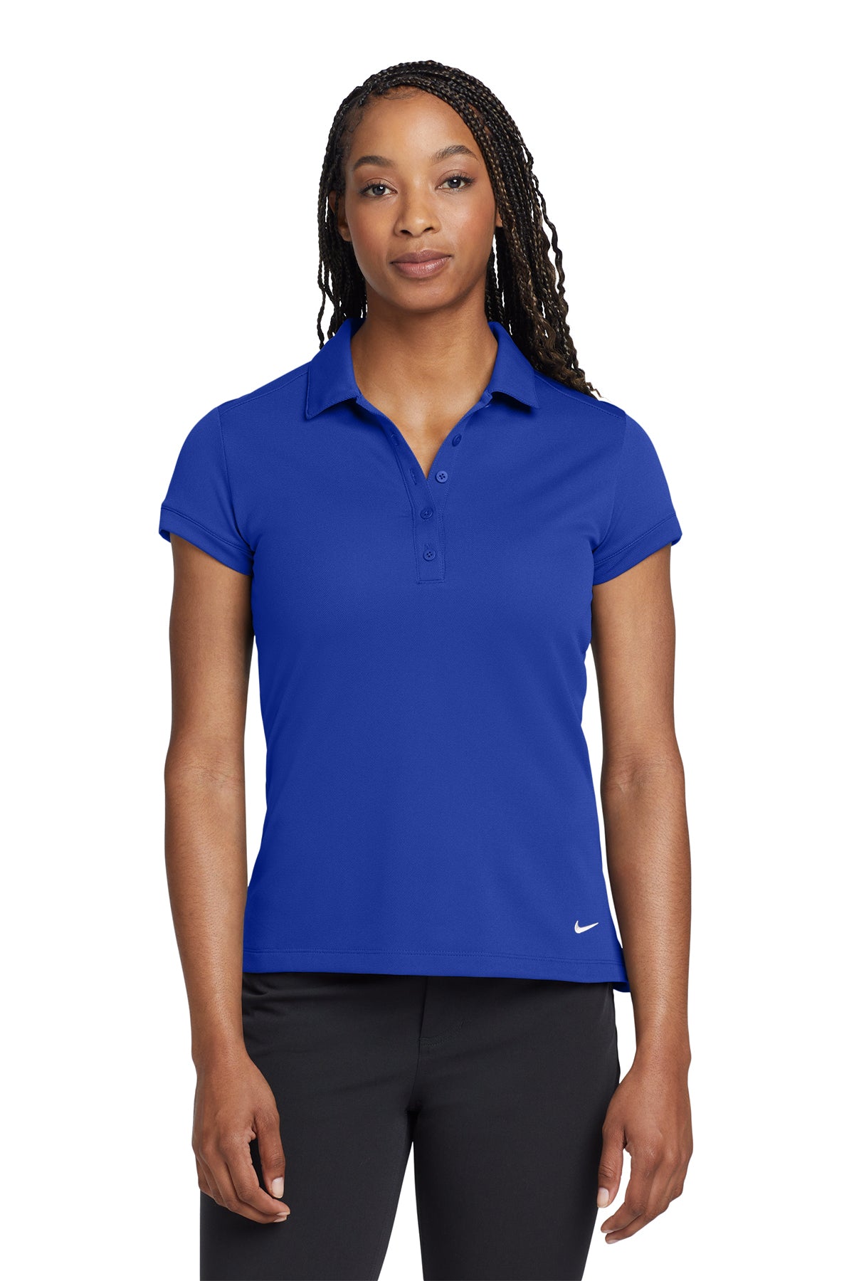 Nike Women's Dri-FIT Solid Icon Pique Modern Fit Polo in Deep Royal Blue, style 746100