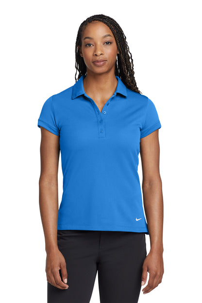 Nike Women's Dri-FIT Solid Icon Pique Modern Fit Polo in Light Photo Blue, style 746100